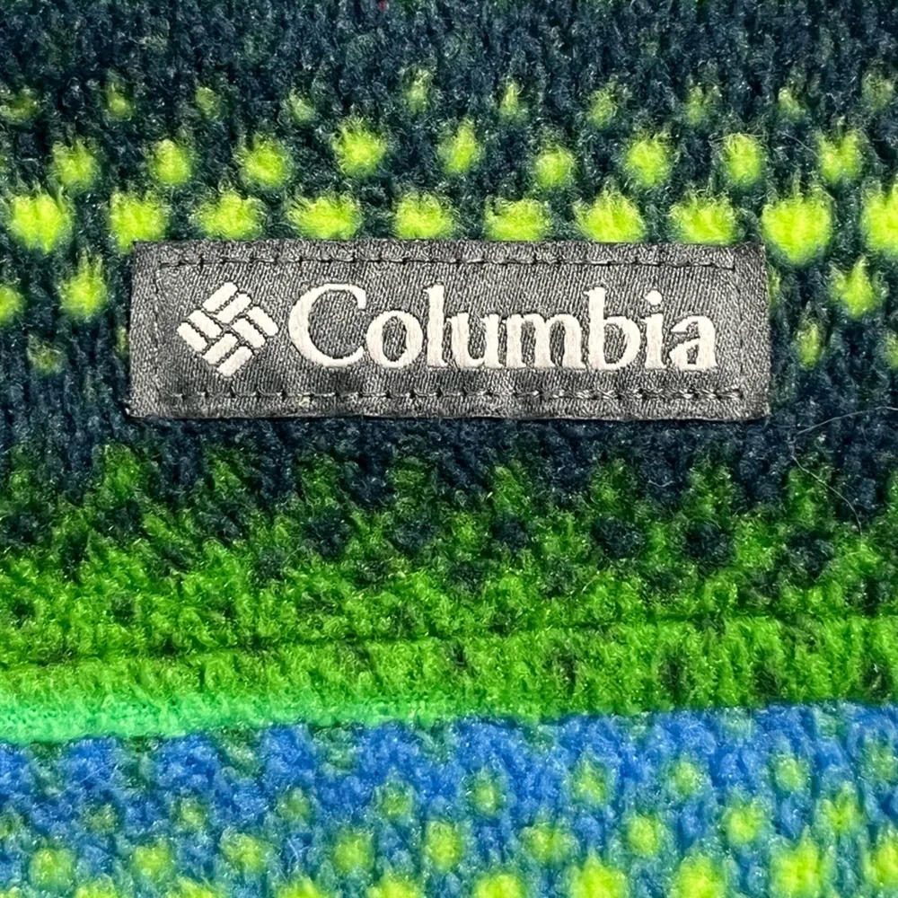 Columbia Zing III Striped Fleece Jacket Green/Blue Boys XXS (4-5)